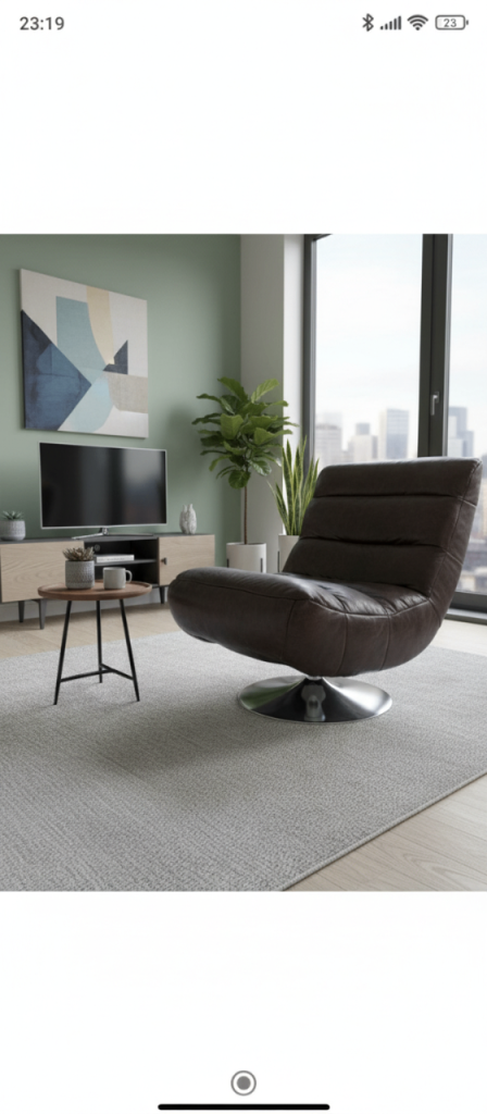 Halo Timothy Oulton distressed aniline retro armchair swivel chair