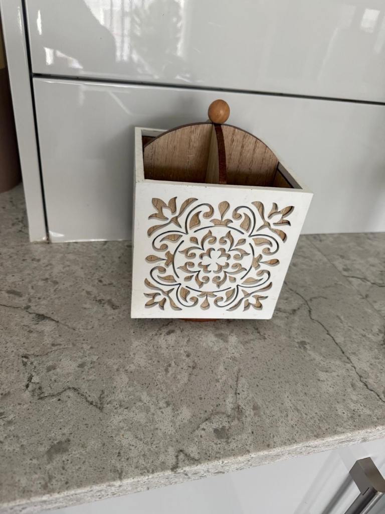Lovely Little Wooden Caddy - Cutlery Organiser