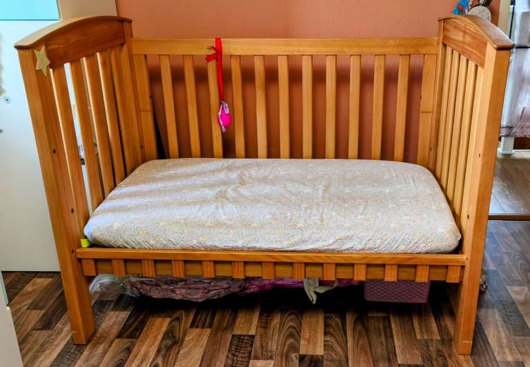 Boori Country Collection Wooden Cot Bed with Sliding Side Rail