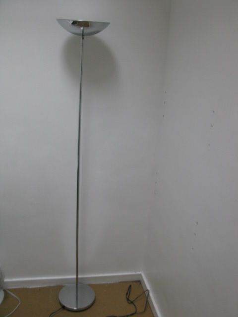 Silver, standind lamp ( uplighter ) made of steel by Habitat. Brand - Duke