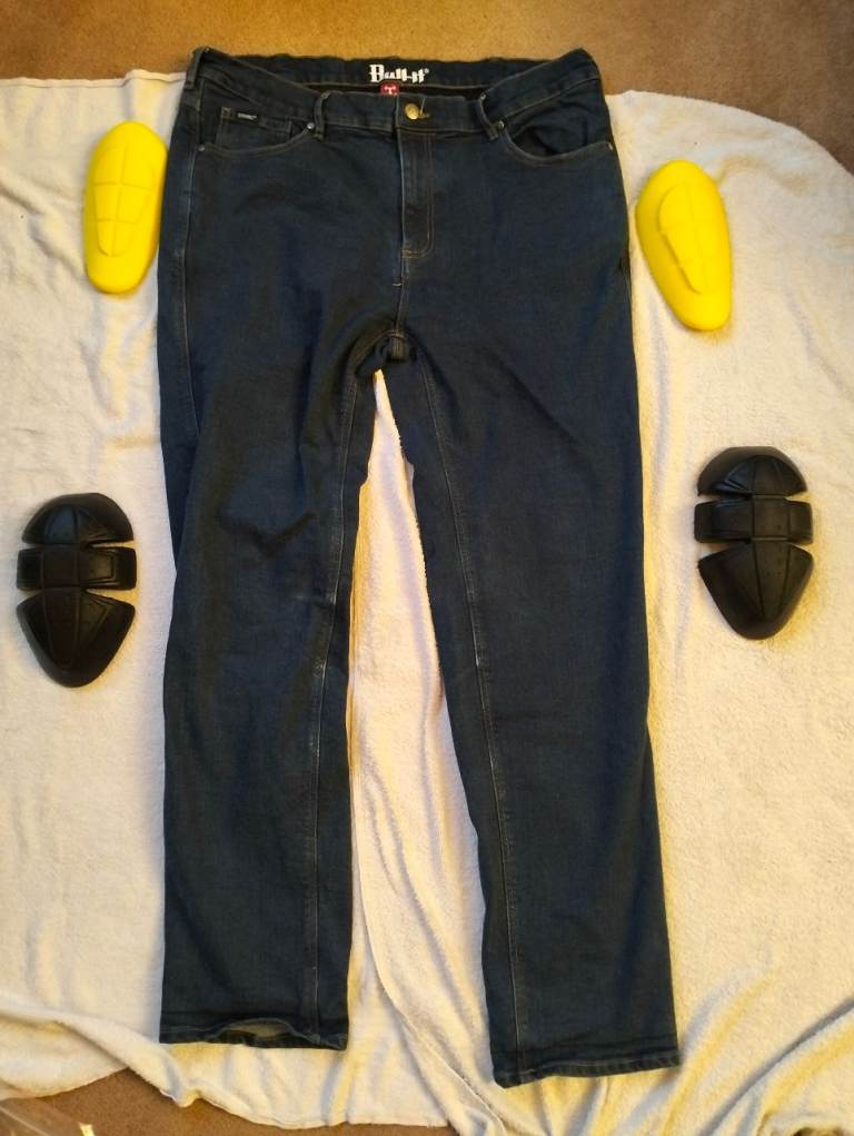 Bull-It Mens  CE AA Denim Motorcycle Jeans Blue 38" W Reg Leg 32" Knee Hip Armour