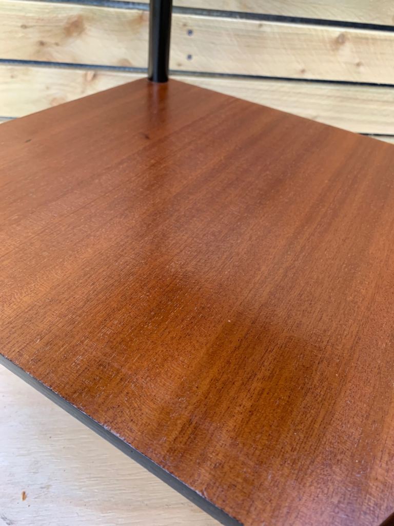 Pair of Vintage Mid Century Modern Teak & Ebonized Shelf Bedside Table Units 1950s