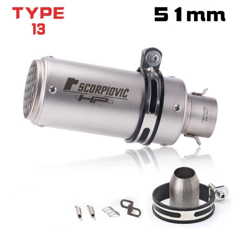 Motorcycle exhaust slip on silencer muffler