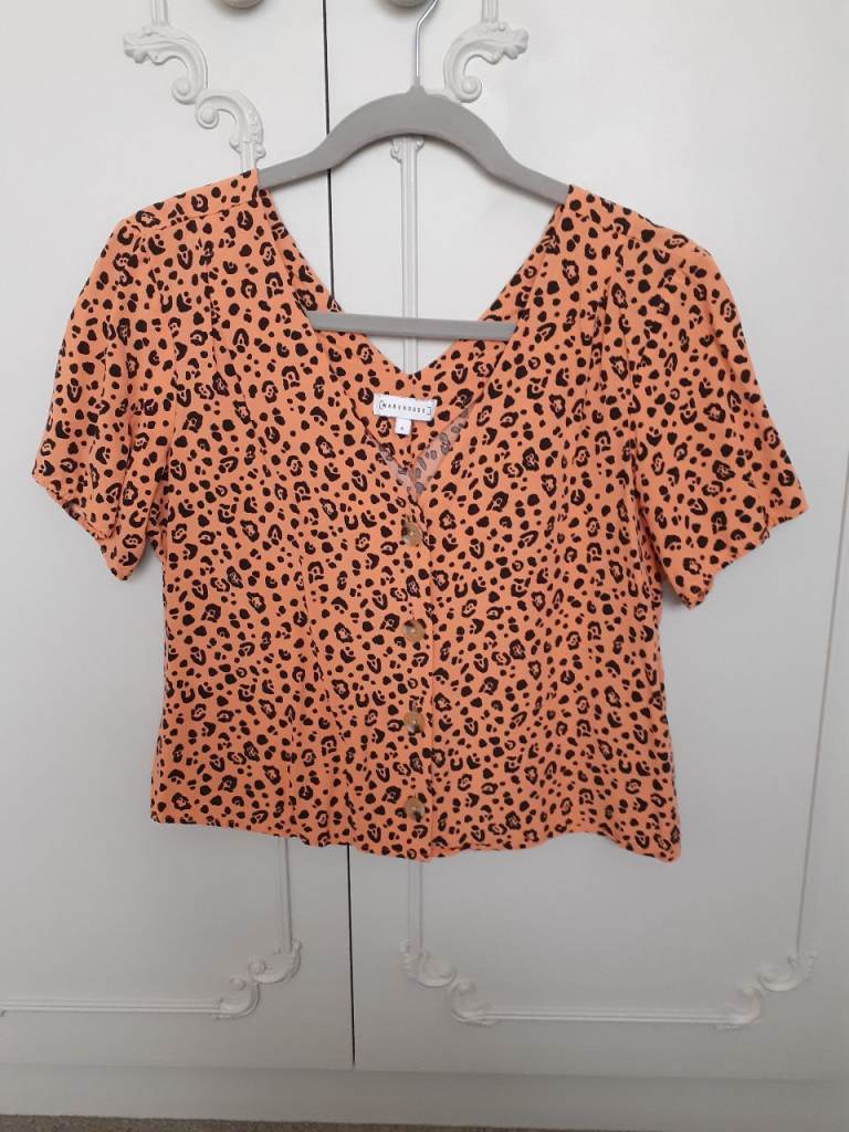 WORN HANDFUL OF TIMES - WAREHOUSE BOXY TOP - SIZE 8