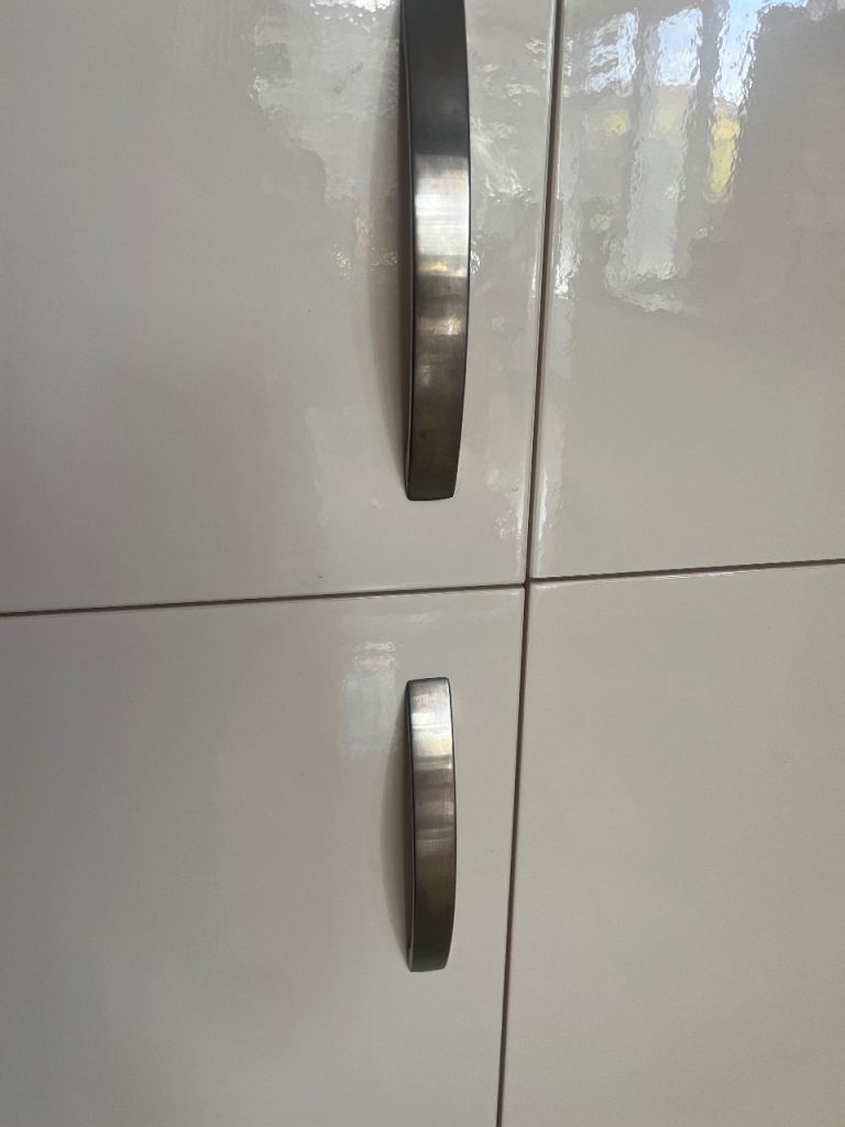 Kitchen Cabinet Door Handles - Brushed Metal (Pair)