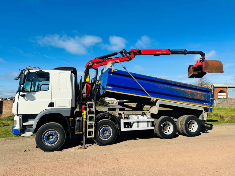 2019 DAF CF 450 8X4 TIPPER GRAB, EPSILON M125 CRANE, SLEEPER CAB