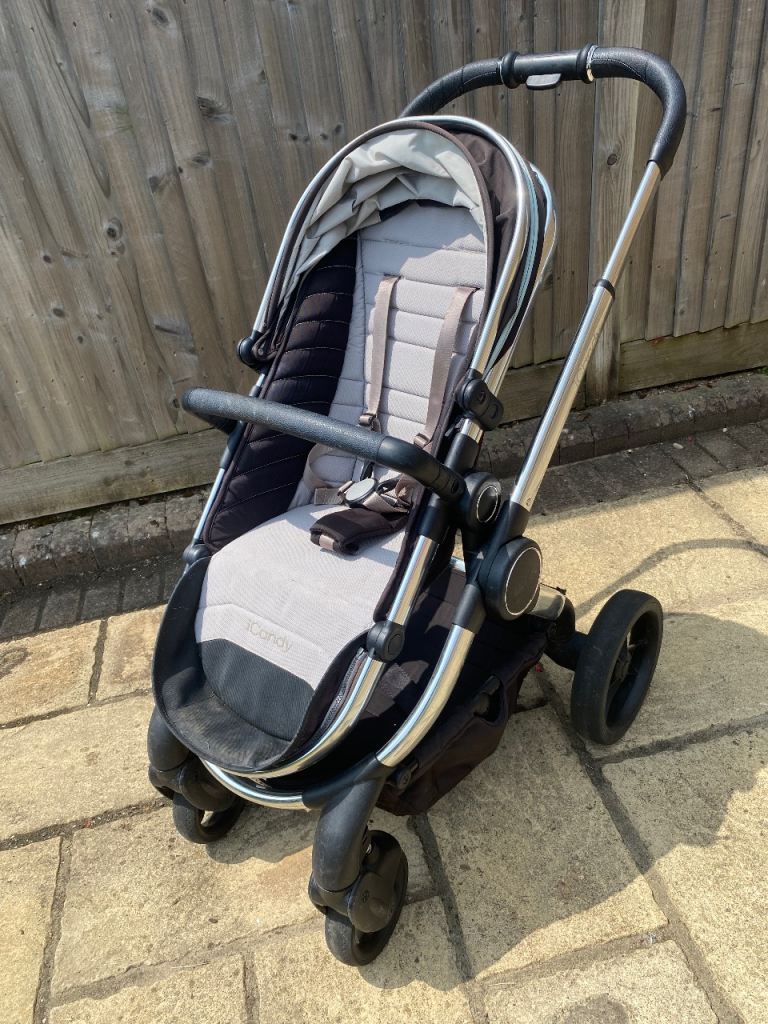 iCandy Peach Chrome Pushchair and Carrycot – Beluga