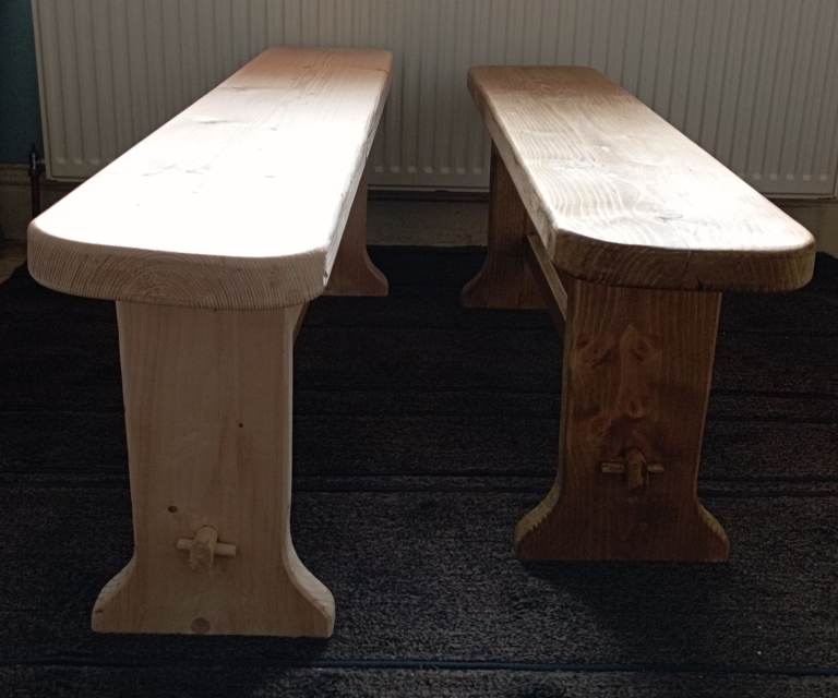 Wooden bench seats