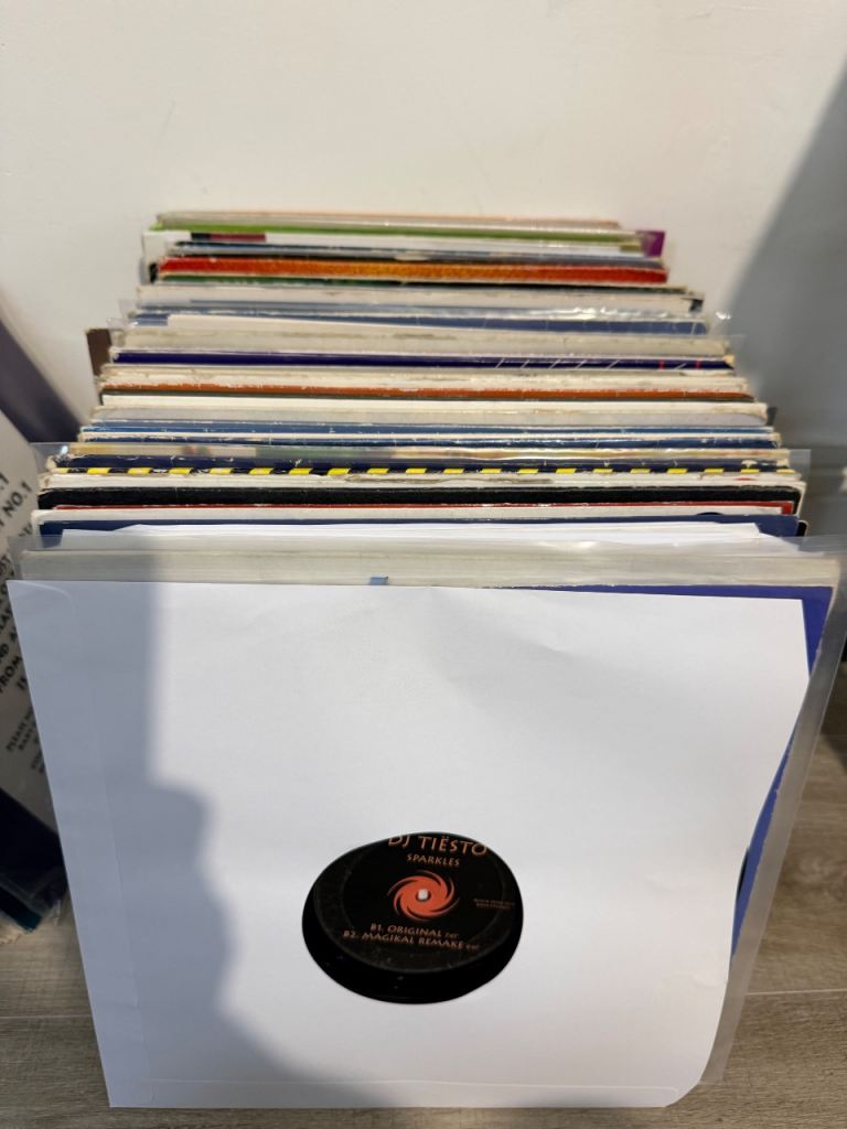 Large job lot of 136 trance records job lot 