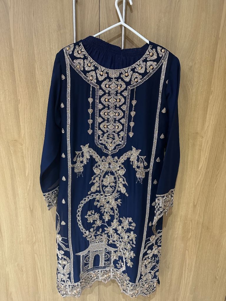 Fancy navy blue salwar kameez 