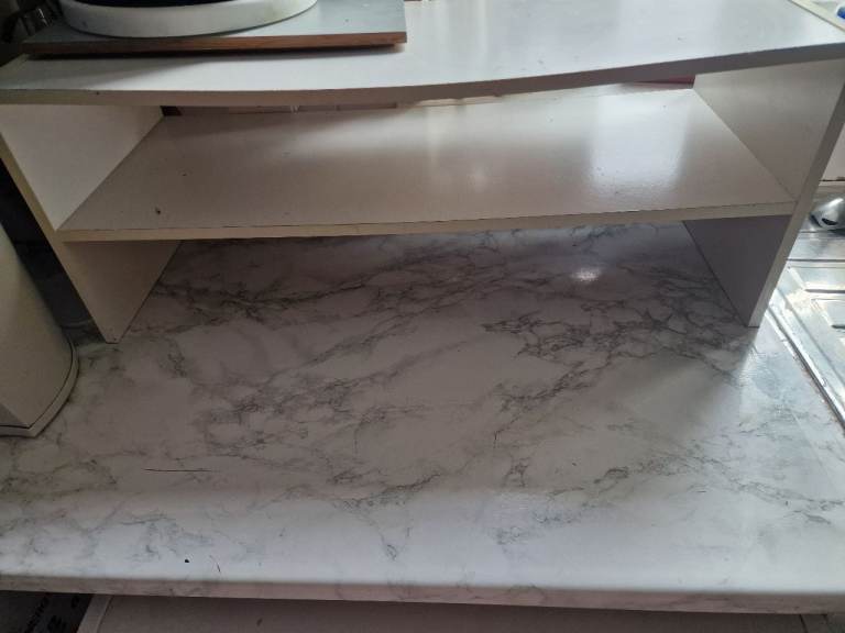 Small White Wooden Shelf Unit - Good Condition