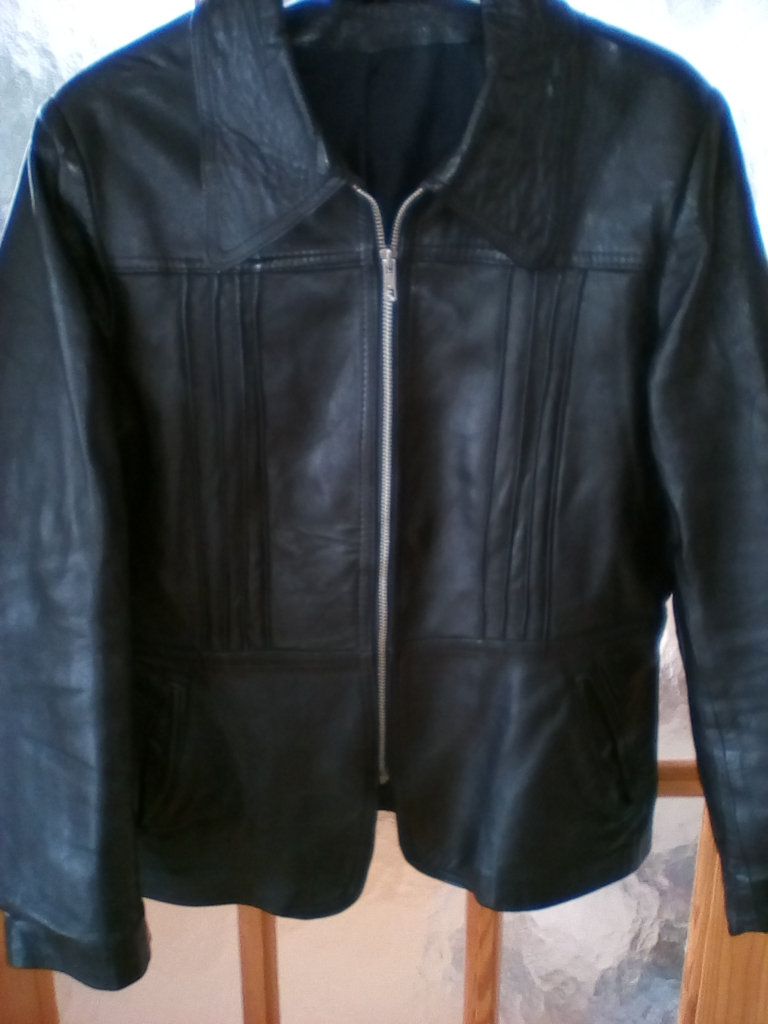 BLACK REAL LEATHER JACKET 12/14 – Pre-owned