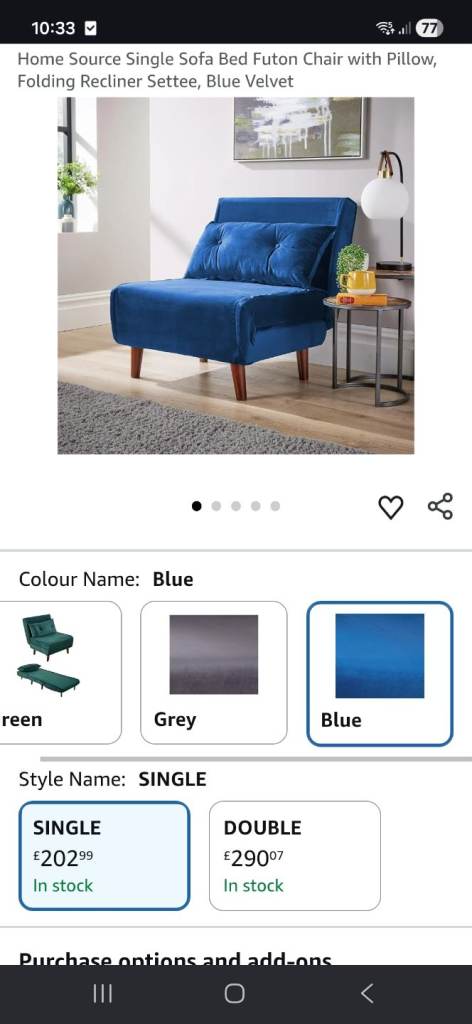 Sofa chair bed futon