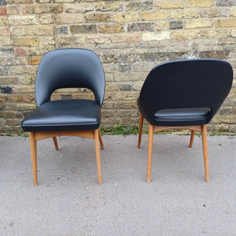 Vintage retro Mid century dining chairs Known as Benchairs ,a pair for £150 ,6 available .