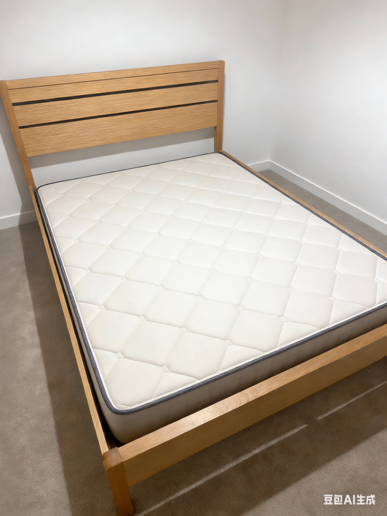 Solid oak king-size bed 