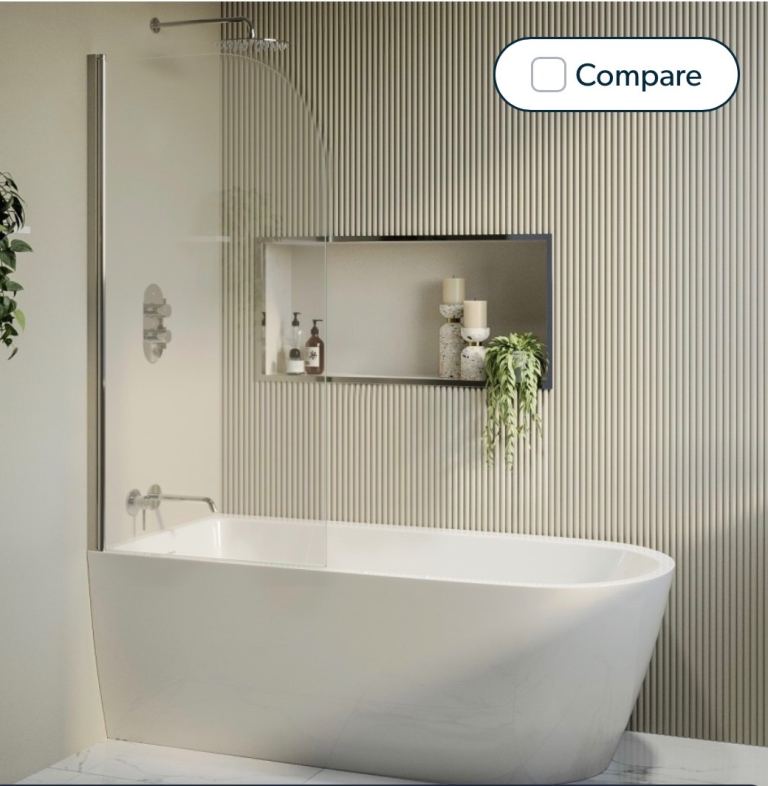 White left handed bath with shower screen BRAND NEW