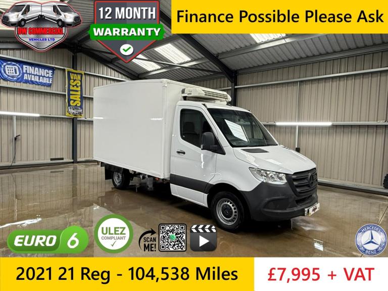 2021 21 Reg Mercedes Benz Sprinter Eu6 314 CDI MWB Fridge RWD + VAT