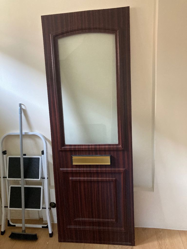 Internal Wooden Door with Glass Panel and Letterbox
