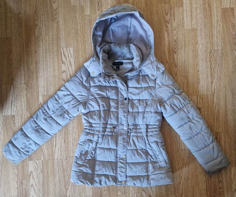 New look grey coat size 8