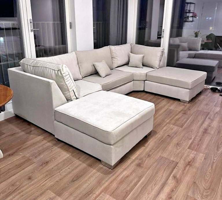 🔥 U Shape Corner Sofa | Carnaby 5 Seater & Bishop 7 Seater | Grey Fabric | Fast UK Delivery