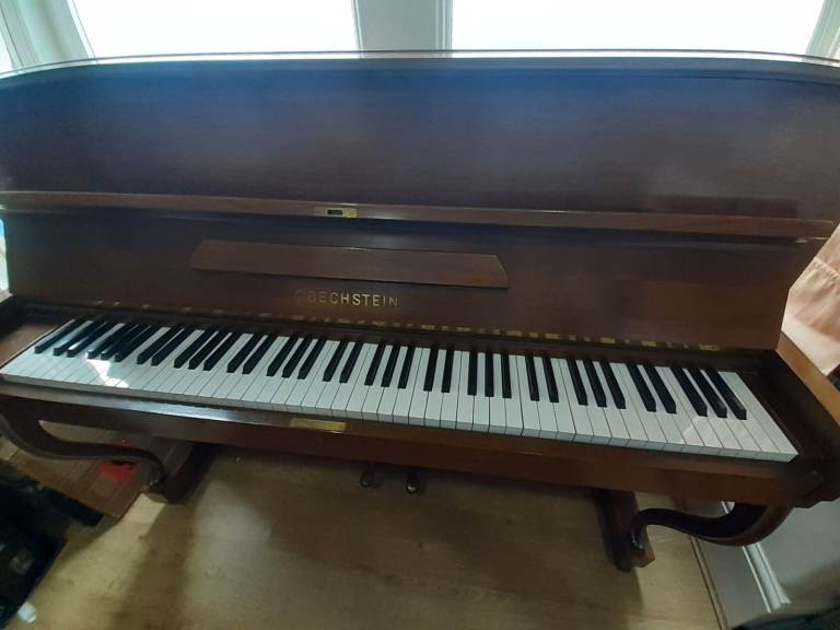 Bechstein modern upright piano c1978 Mahogany cabinet rare beautiful instrument