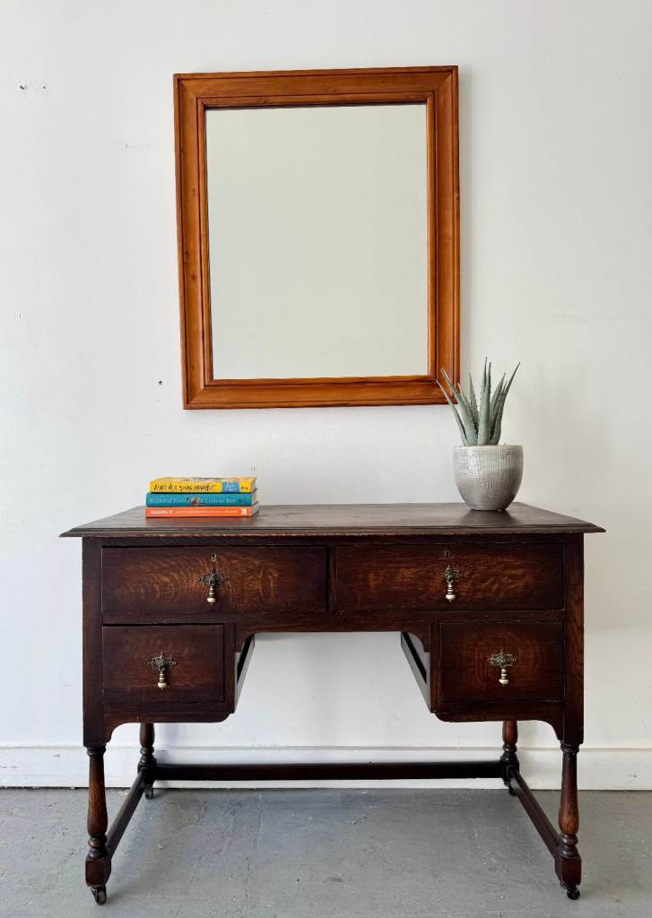 Rectangular Wall Mirror with Wooden Frame