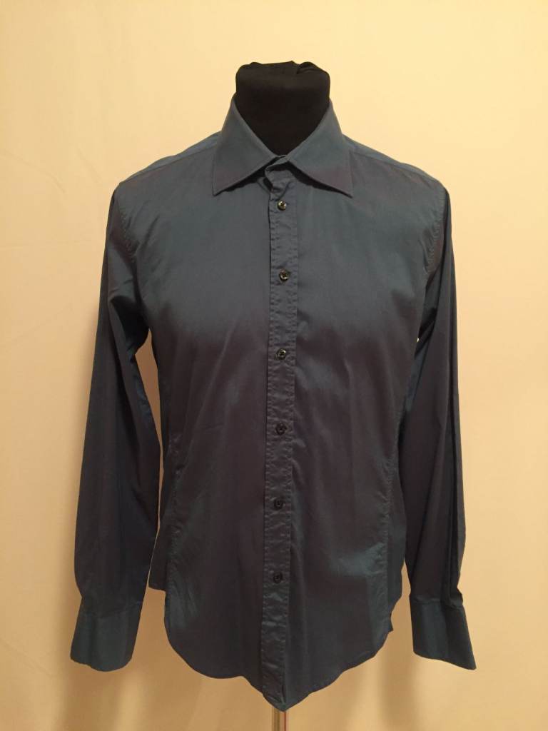 👕 Men’s Zara Slim Fit Two-Tone Casual Shirt – Size S – Blue