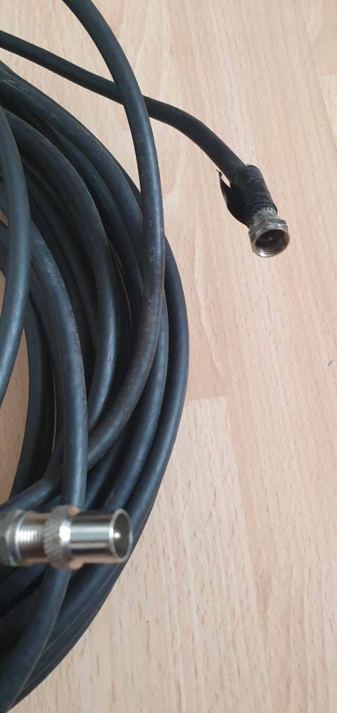 Black RG6 Satellite Freesat Digital TV Aerial Coax Cable Coaxial Lead 75ohm 25m long