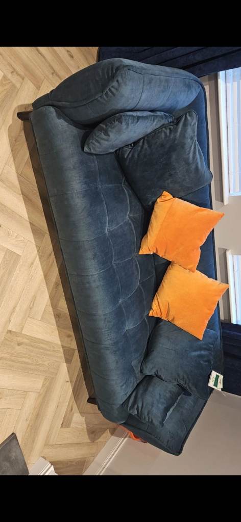 Navy sofas two, three seaters 