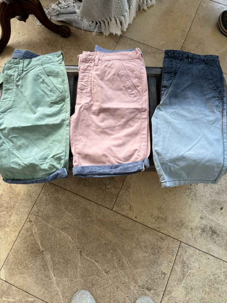 3 x pairs men's shorts - to fit size waist 30 inches