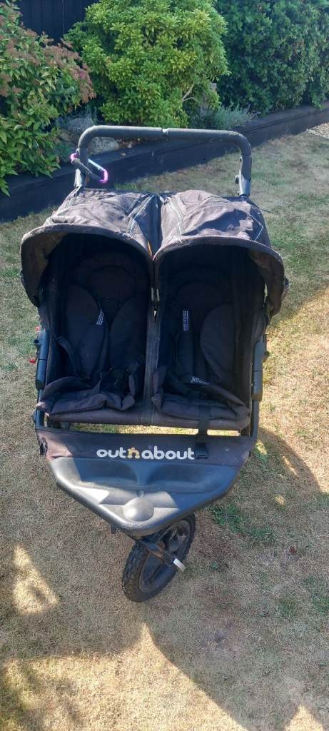 Out'n'About Double Buggy – Black, Good Condition