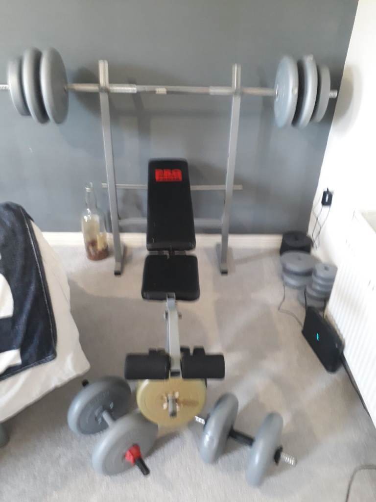 Pro power weight bench and weights