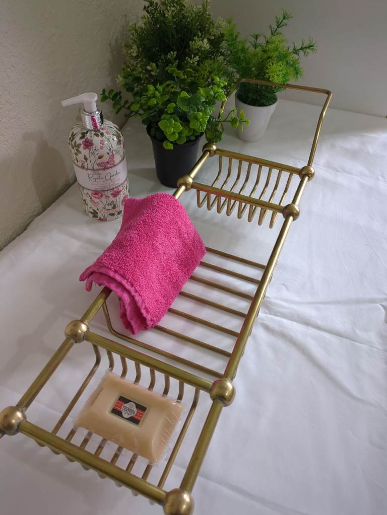 Vintage Brass Bath Rack