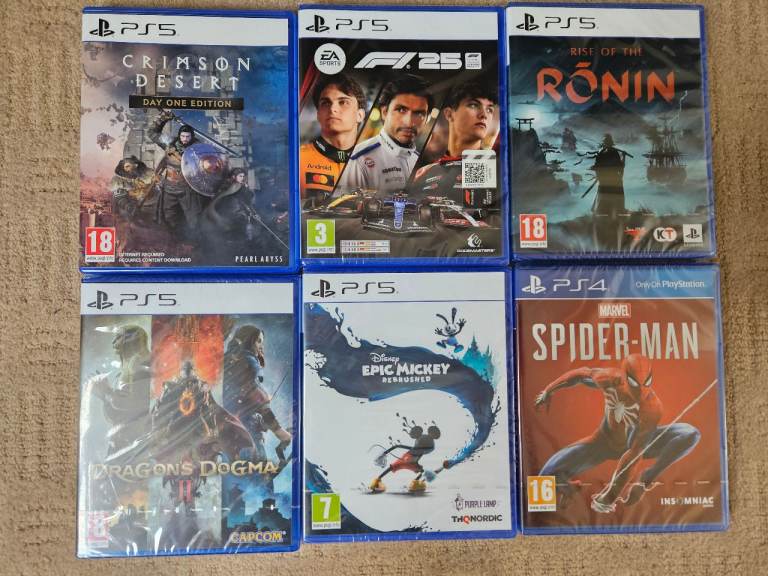 5 PS5 Games and 1 PS4 Game