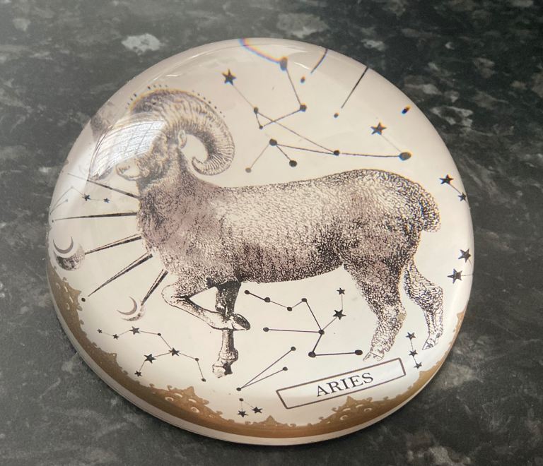 NEW: Marks & Spencer Glass Aries Paper Weight