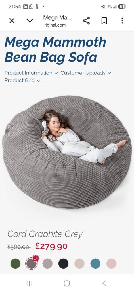 Mammoth Big Bertha Bean Bag Sofa 