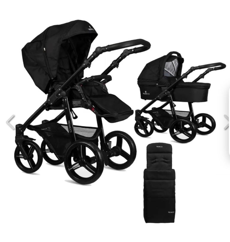 3 in 1 all black Venicci soft pram 