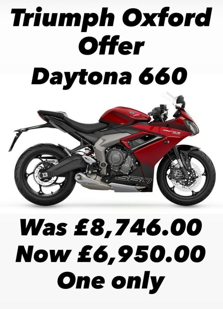 New Unregistered Triumph Daytona 660 Carnival Red SAVE 1,795