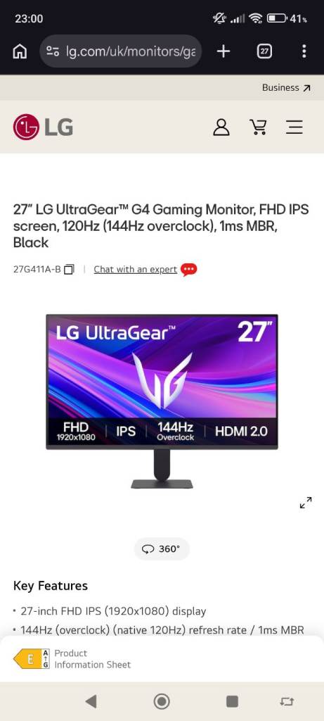 LG gaming monitor Brand New