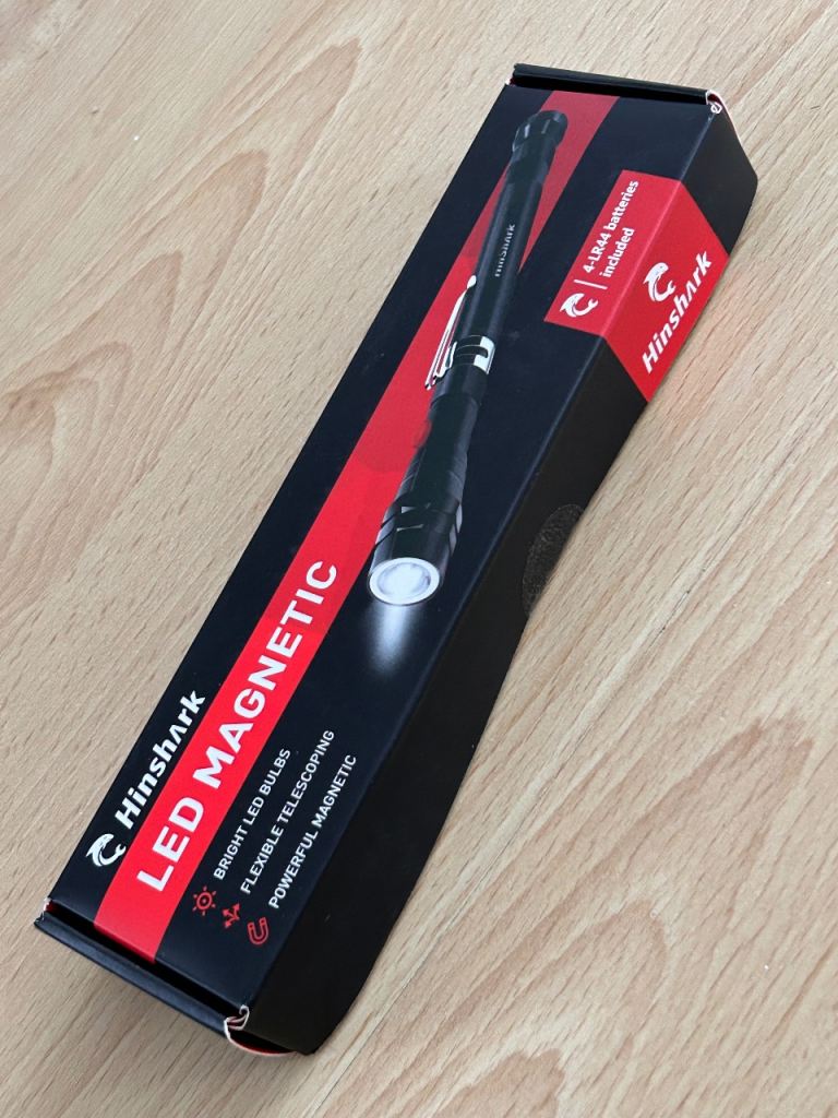 Brand New Sealed Original Hinshark Telescopic LED Magnetic Light Torch 