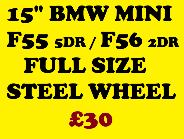 15" MINI F56 STEEL WHEEL 5x112 FULL SIZE SPARE NOT ALLOYS
