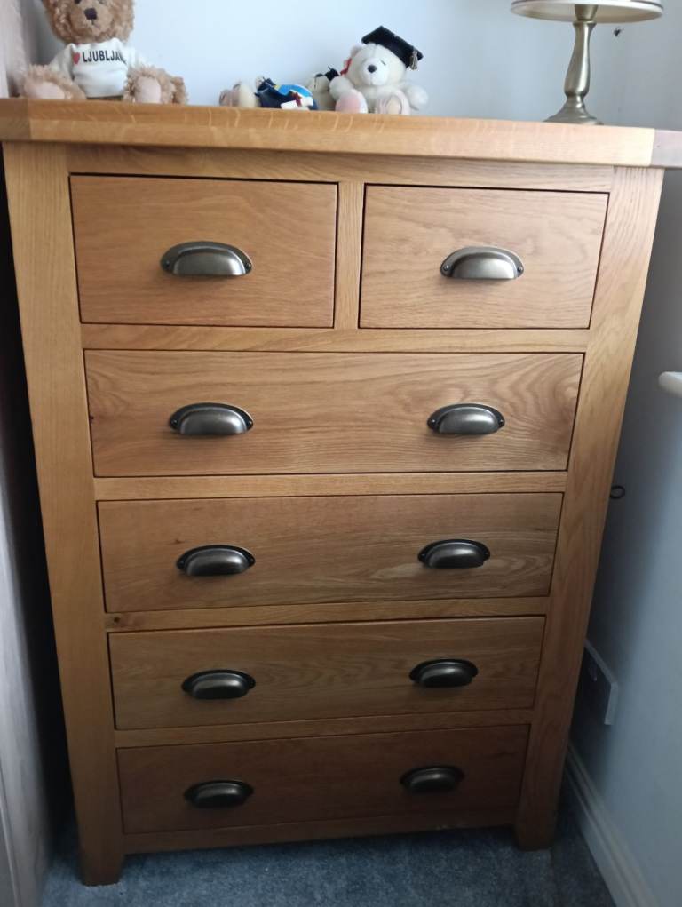 Chest of drawers and bedside cabinet