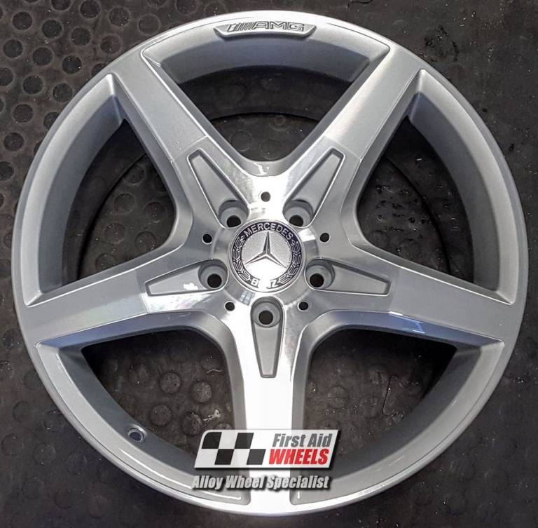 MERCEDES SLK R172 1X 18'' GENUINE AMG SILVER DIAMOND CUT REAR ALLOY WHEEL S337DCSR