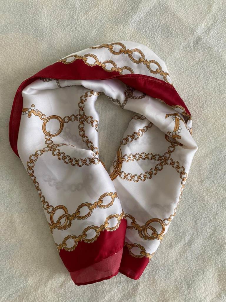 Satin Scarf - Red, white