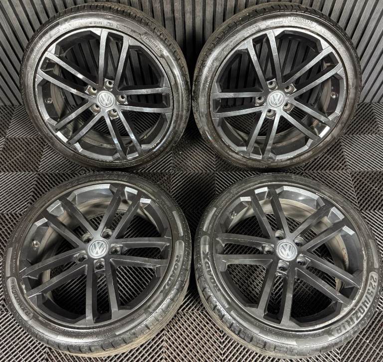 18" GENUINE VW GOLF NOGARO GREY GTD GT MK7 ALLOY WHEEL TYRES