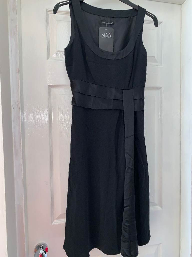 New M&S Autograph Black Dress Size 8 IP1