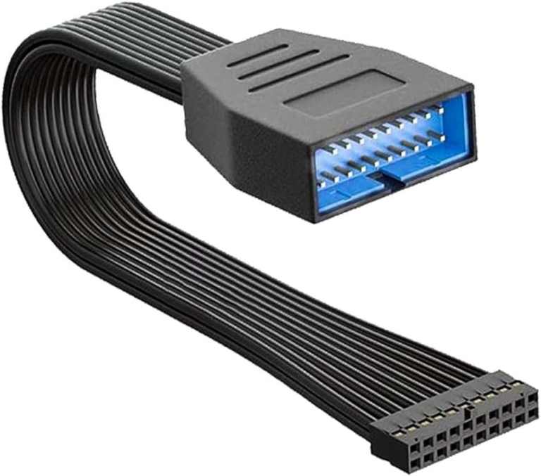 USB 3.0 Header Extension Cable,Flexible Flat USB 3.0 19/20 Pin Male to Female