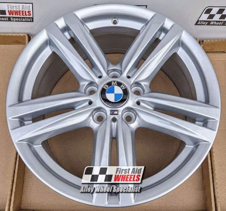 R400S Swap BMW 1 2 SERIES 4x 18'' GENUINE STYLE 386M SILVER REFURBISHED ALLOY WHEELS