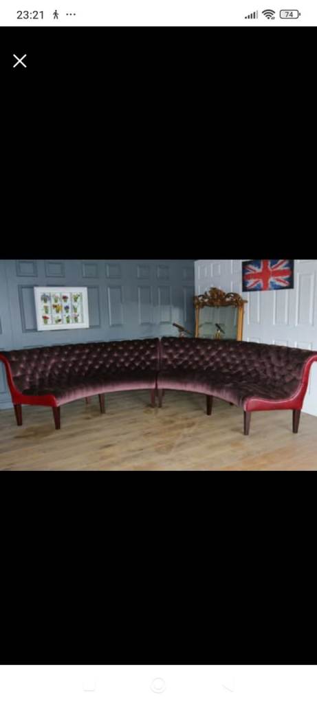 GEORGE SMITH circle seating bench chesterfield style RRP 20000 + splits in 2 parts