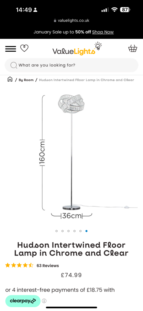 Crystal and chrome floor lamp